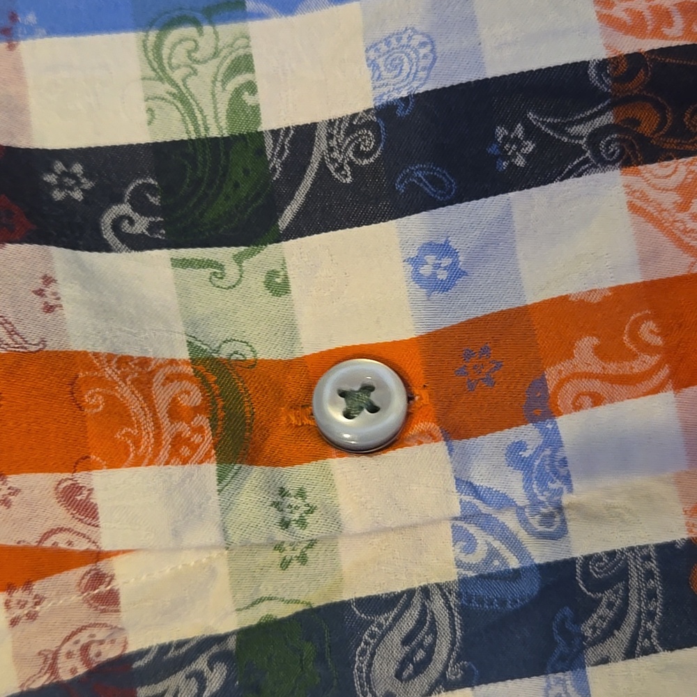 Tommy Bahama Multi-Color Paisley Print Stylish Button-Down Shirt - Picture 3 of 12